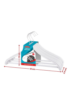 Takım Elbise, Ceket, Mont Askısı Barlı Döner Başlıklı 3'lü Set Beyaz