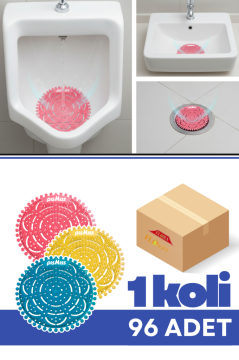 Flosoft F269Y PisMiss Yuvarlak Koku Giderici, Pisuvar Lavabo Banyo Gider Süzgeci Kir Leke Tutmaz 30 Gün Etkili 1 Koli=96 Adet