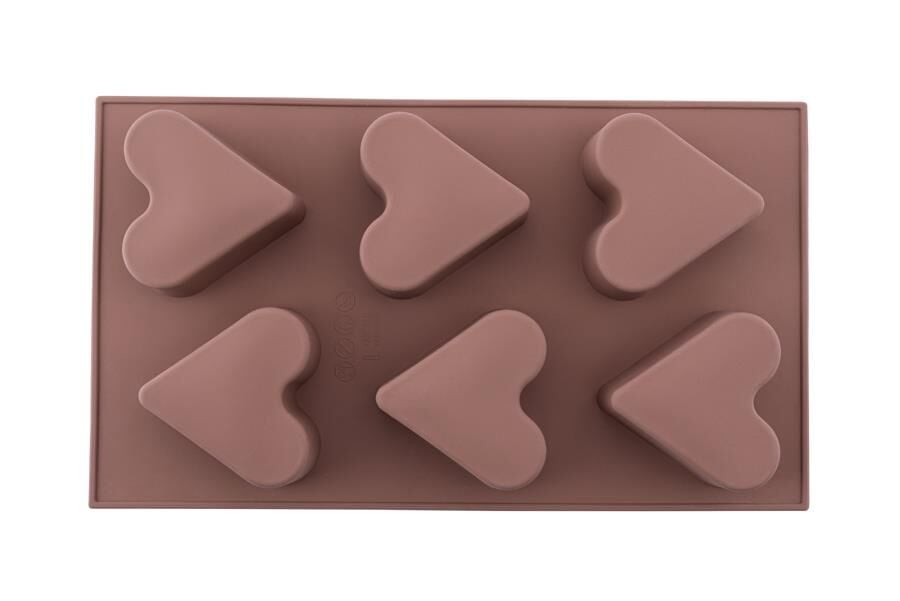 SİLİCOLİFE 6 LI KALP MUFFİN KURABİYE VE KEK KALIBI KAHVERENGİ