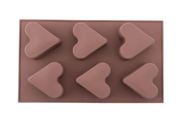 SİLİCOLİFE 6 LI KALP MUFFİN KURABİYE VE KEK KALIBI KAHVERENGİ