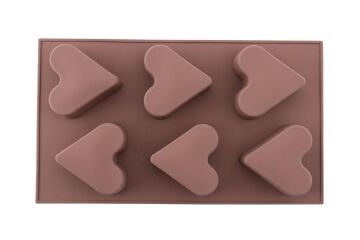 SİLİCOLİFE 6 LI KALP MUFFİN KURABİYE VE KEK KALIBI KAHVERENGİ