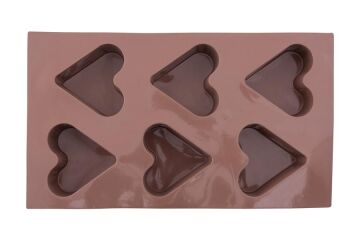 SİLİCOLİFE 6 LI KALP MUFFİN KURABİYE VE KEK KALIBI KAHVERENGİ