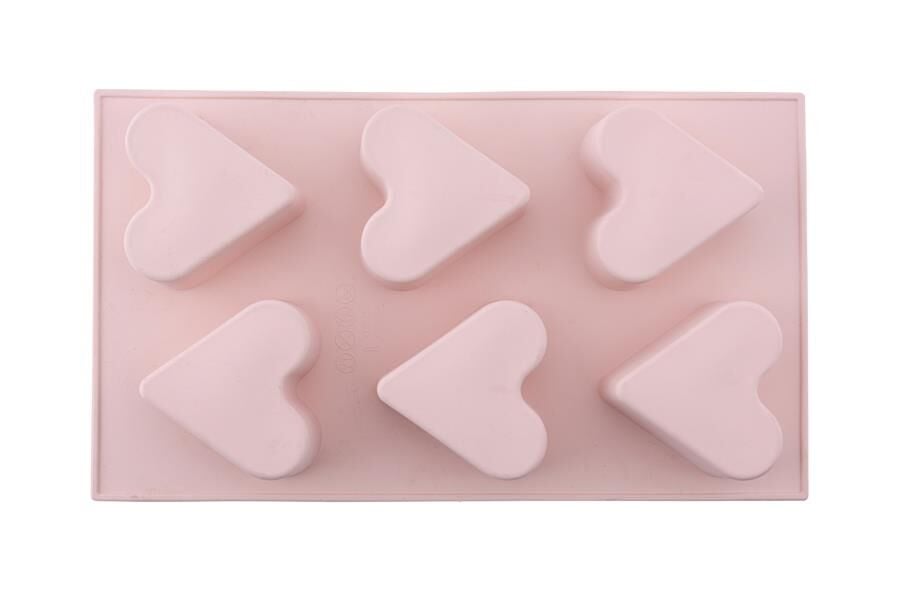 SİLİCOLİFE 6 LI KALP MUFFİN KURABİYE VE KEK KALIBI SOFT PEMBE
