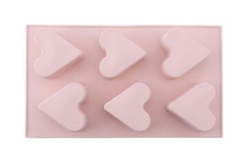 SİLİCOLİFE 6 LI KALP MUFFİN KURABİYE VE KEK KALIBI SOFT PEMBE