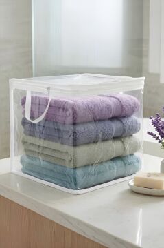 2 Adet Şeffaf Mini Hurç, Fermuarlı Çorap İç Çamaşırı Oyuncak Düzenleyici Dolap İçi Kutu 25x25cm