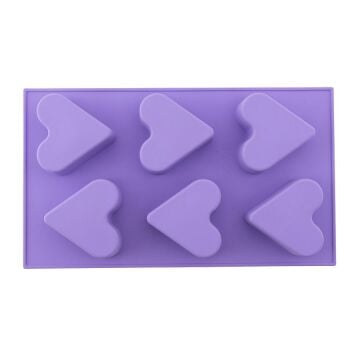 SİLİCOLİFE 6 LI KALP MUFFİN KURABİYE VE KEK KALIBI LİLA