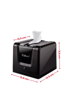 Flosoft F290S Modern Peçetelik Siyah 24 Adet, Şık Tasarım Tekli Çekim Masa Üstü Peçete Dispenseri 1 Koli=24 Adet