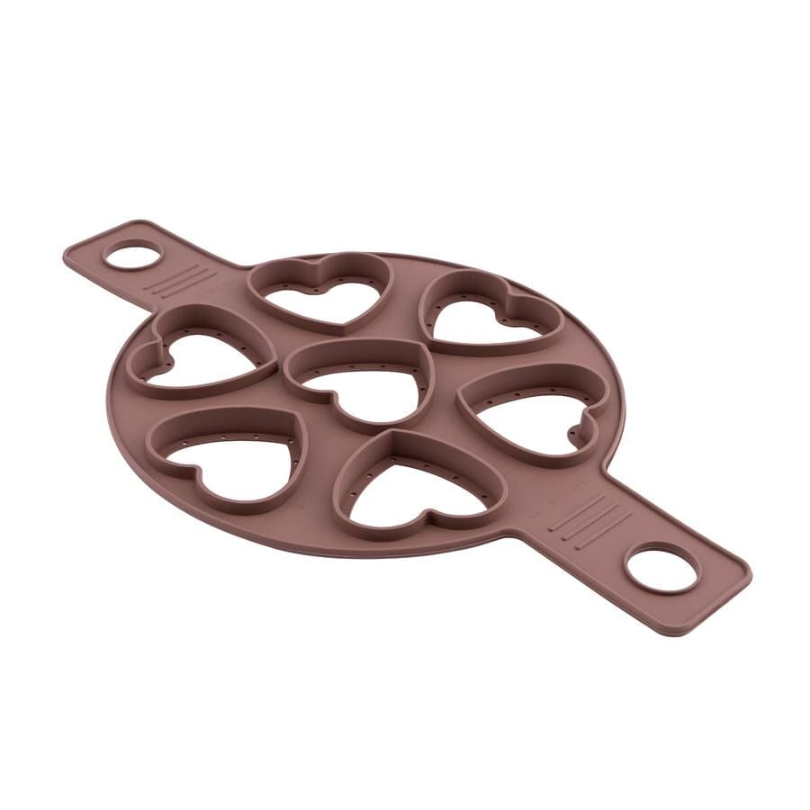 SİLİCOLİFE KALP DESEN YUMURTA VE KREP KALIBI KAHVERENGİ