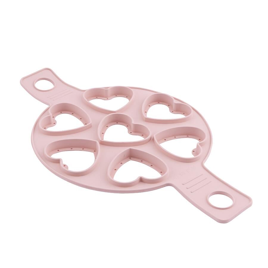 SİLİCOLİFE KALP DESEN YUMURTA VE KREP KALIBI SOFT PEMBE