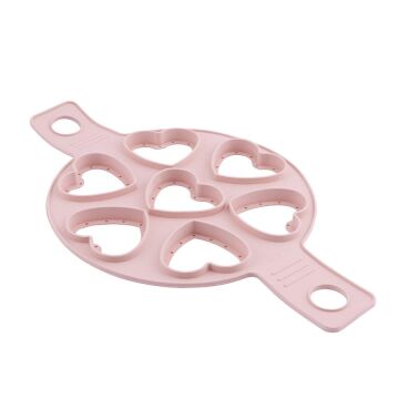 SİLİCOLİFE KALP DESEN YUMURTA VE KREP KALIBI SOFT PEMBE