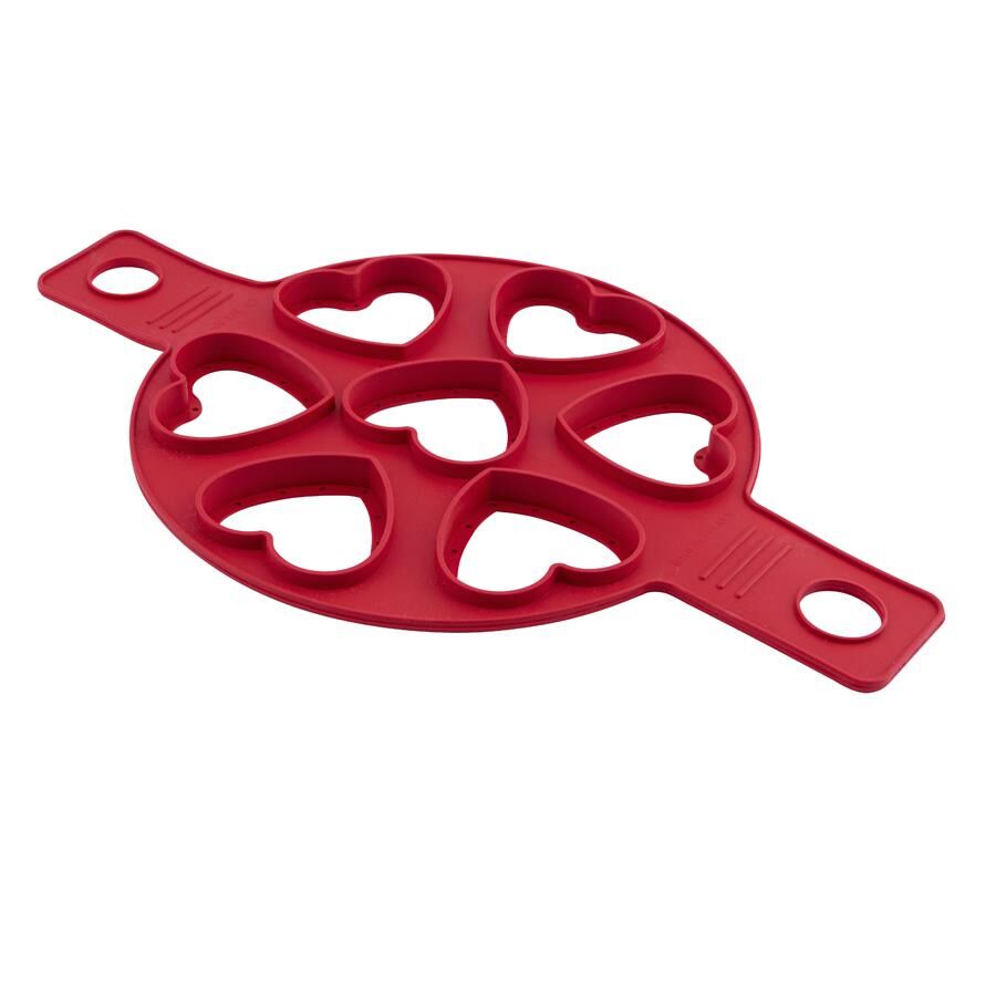 SİLİCOLİFE KALP DESEN YUMURTA VE KREP KALIBI Kırmızı