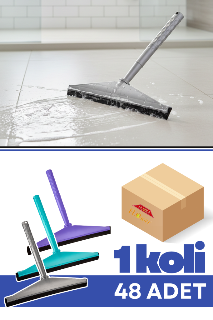 Flora F318 Pratik Saplı Mini Yersil 34 cm 48 Adet, Mutfak ve Banyo Tezgah Üstü Zemin Su Çekeceği Çekçek 1 Koli=48 Adet