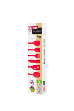 Silikon Mutfak Seti 6’lı, Isıya Dayanıklı Yanmaz Yapışmaz Silikon Spatula Seti 6 Parça Kırmızı