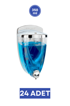 Flosoft F017 Krom Sıvı Sabunluk 350 ml 24 Adet, Şık Tasarım Duvara Monte Sabun Dispenseri 1 Koli=24 Adet