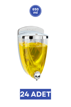 Flosoft F016 Krom Sıvı Sabunluk 650 ml 24 Adet, Şık Tasarım Duvara Monte Sabun Dispenseri 1 Koli=24 Adet