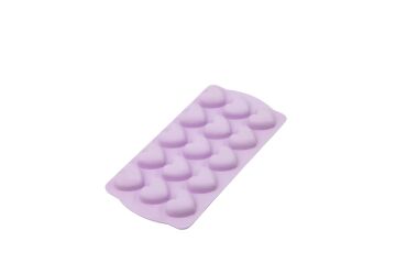 SİLİCOLİFE KALP ÇİKOLATA VE BUZ KALIBI (VAKUMLU) LİLA