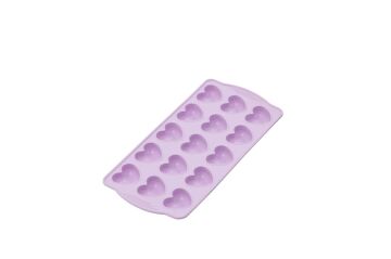 SİLİCOLİFE KALP ÇİKOLATA VE BUZ KALIBI (VAKUMLU) LİLA