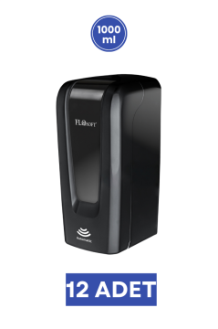 Flosoft F046S Otomatik Sensörlü Siyah Köpük Verici 1000 ml, Fotoselli Temassız Duvara Monte Köpük Dispenseri Sabunluk 1 Koli=12 Adet