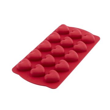 SİLİCOLİFE KALP ÇİKOLATA VE BUZ KALIBI (VAKUMLU) Kırmızı