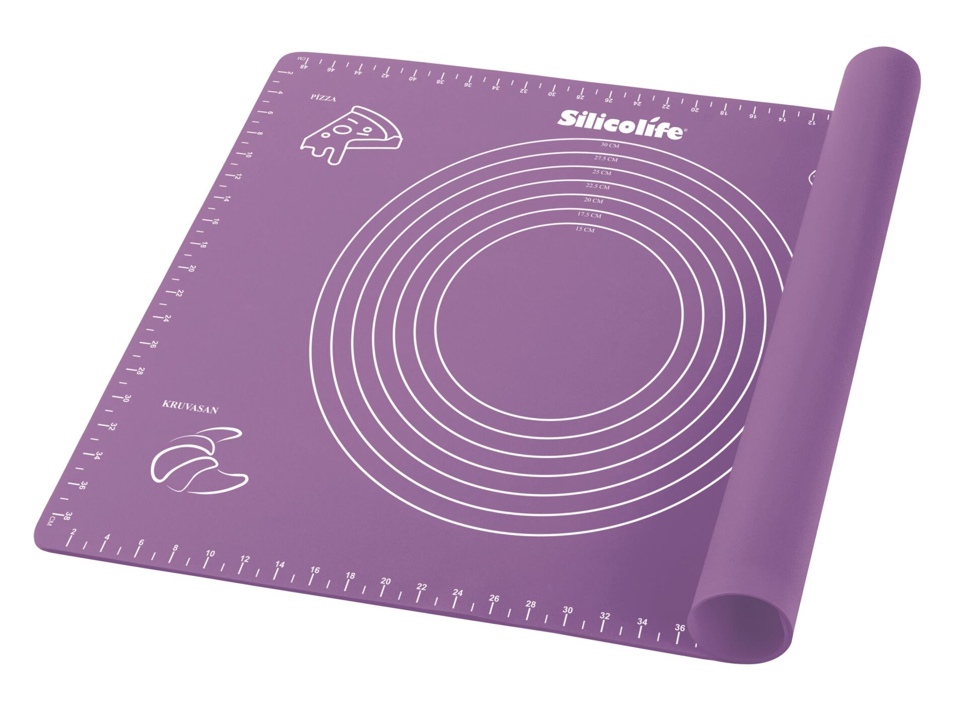 SİLİCOLİFE ÖLÇÜLÜ SİLİKON HAMUR AÇMA MATI 40CMx50CM SL-044 LİLA