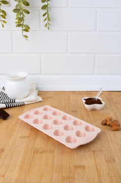 SİLİCOLİFE KALP ÇİKOLATA VE BUZ KALIBI (VAKUMLU) SOFT PEMBE