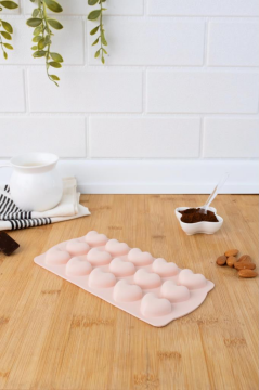 SİLİCOLİFE KALP ÇİKOLATA VE BUZ KALIBI (VAKUMLU) SOFT PEMBE