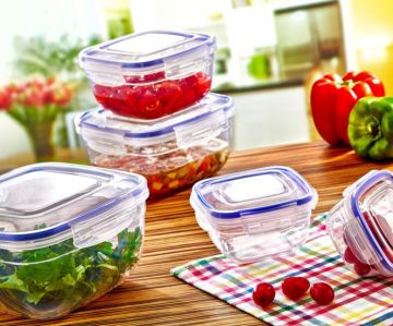 Flosoft Contalı Sızdırmaz Hava Almaz Kare Saklama Kabı 3’lü Set (275ml,500ml,900ml)