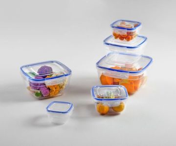 Flosoft Contalı Sızdırmaz Hava Almaz Kare Saklama Kabı 3’lü Set (275ml,500ml,900ml)