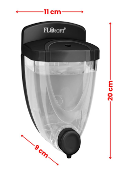 Flosoft Duvara Monte Siyah Sıvı Sabunluk, Mutfak Banyo Şampuan Duş Dezenfektan Sabun Dispanseri F011 Siyah