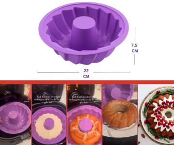 SİLİCOLİFE Airfryer Silikon Kek Kalıbı 22 CM - Hava Fritözleriyle Uyumlu – SL14