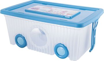 FLORA TRENDY TEKERLEKLİ OYUNCAK KUTUSU 40 LT F384 Turkuaz