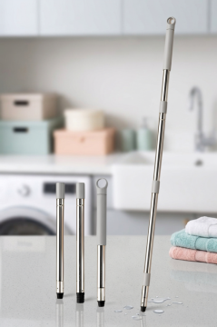 3 Parçalı Mop Sapı 110 cm, Tüm Marka Model Paspas Mop Fırçalarla Uyumlu Çok Amaçlı Oto Sap Gri