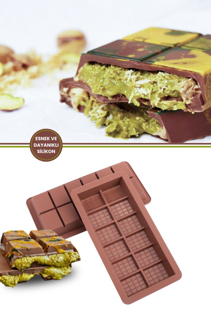 Dubai Çikolatası Kalıbı Silikon Çikolata Kalıbı 1 Adet 18x8x2 cm