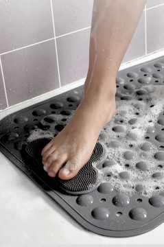 Vantuzlu Dikdörtgen Banyo Duş Kaydırmaz Paspas, Küvet İçi Banyo Zemini Ayak Masaj Halısı (70x36cm)