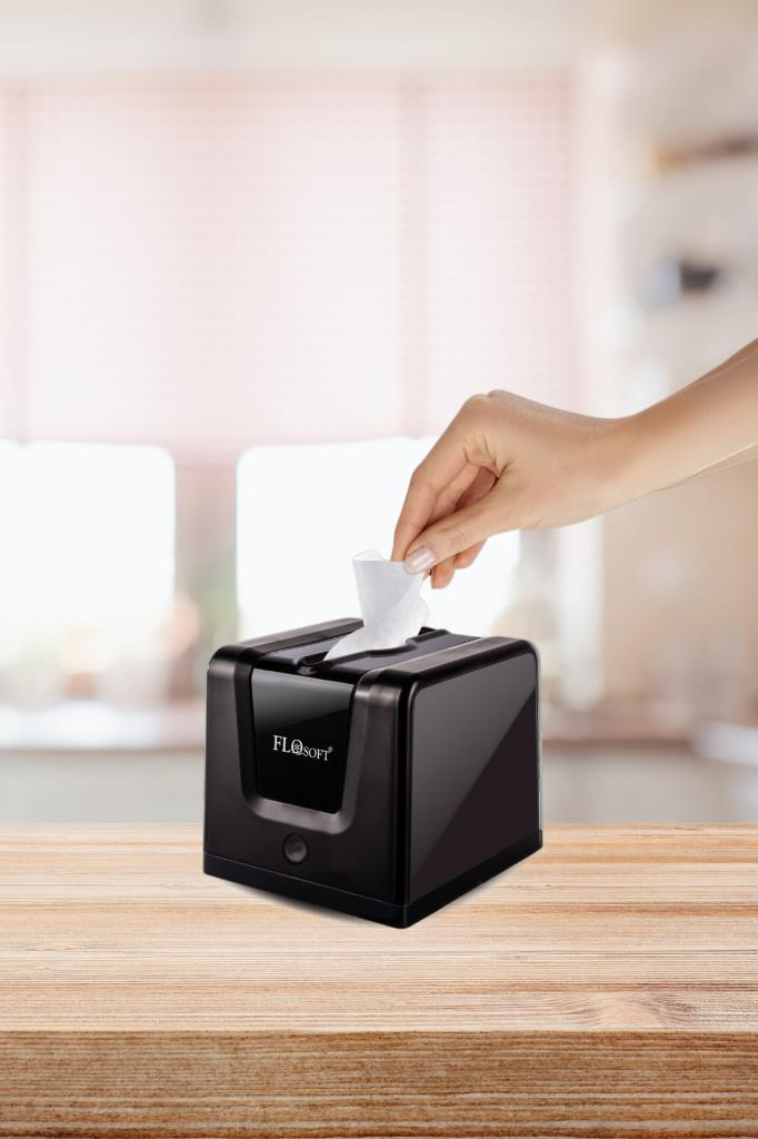 Flora Modern Peçetelik, Dekoratif Peçete Dispenseri ve Düzenleyicisi F290 Siyah