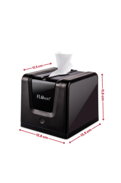 Flora Modern Peçetelik, Dekoratif Peçete Dispenseri ve Düzenleyicisi F290 Siyah