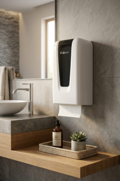C Katlama Kağıt Havlu Dispenseri F148, Şık Hijyenik Duvara Monte Mutfak Banyo WC Kağıt Verici Beyaz