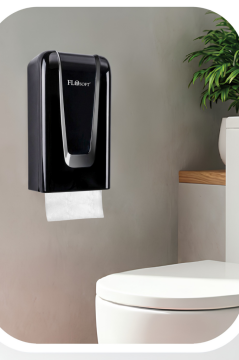 C Katlama Kağıt Havlu Dispenseri F148S, Şık Hijyenik Duvara Monte Mutfak Banyo WC Kağıt Verici Siyah