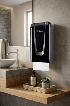 C Katlama Kağıt Havlu Dispenseri F148S, Şık Hijyenik Duvara Monte Mutfak Banyo WC Kağıt Verici Siyah