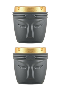 2 Adet King Oto Kokusuz Gold Küllük, Gold Kapaklı Kokusuz Dumansız Yuvarlak Lüks Küllük 2’li Set Gri