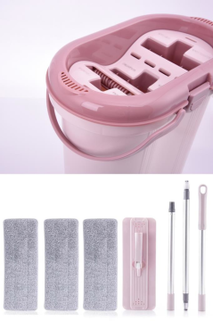 Flora 3 Bölmeli Trio Tablet Mop Temizlik Seti ve 2 Adet Yedek Mikrofiber Mop Bezi