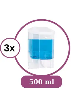 Flora F032 Flosoft Şeffaf Sıvı Sabunluk ve Dezenfektan Verici (3 Adet - Avantaj Paketi)