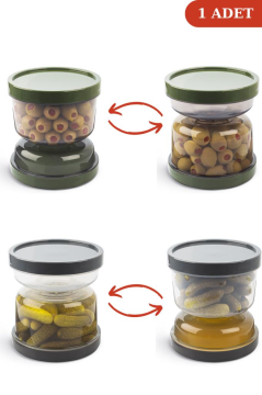 Flosoft Kum Saati Zeytin Turşu Saklama Muhafaza Kabı Çevir-Sakla-Ye 1 ADET