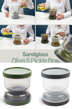 Flosoft Kum Saati Zeytin Turşu Saklama Muhafaza Kabı Çevir-Sakla-Ye 2 ADET