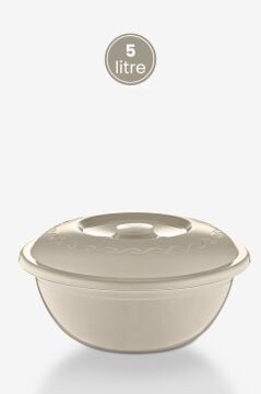 2 Adet Kapaklı Hamur Leğeni 5 Lt, Kek Börek Mayalama Yoğurma Çırpma Saklama Kabı Un Kutusu Kahve