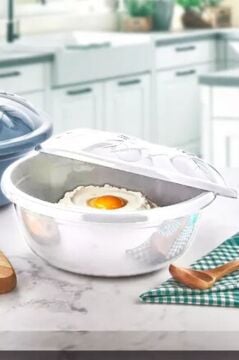 2 Adet Kapaklı Hamur Leğeni 5 Lt, Kek Börek Mayalama Yoğurma Çırpma Saklama Kabı Un Kutusu Beyaz