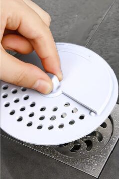 2 Adet Lavabo Süzgeci, Çevirmeli Kapak Koku Önleyici Mutfak Banyo Küvet Gider Tapası 2’li Set Beyaz