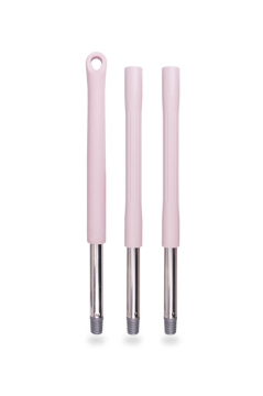 Tüm Vidalı Fırça ve Temizlik Gereçleriyle Uyumlu Mop Sapı, 3 Parçalı, Ayrılabilir, Çok Amaçlı SOFT PEMBE