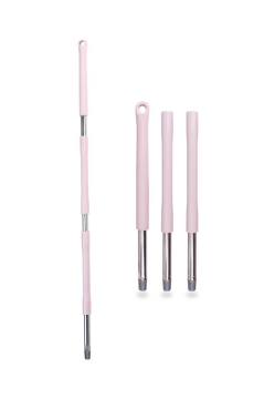 Tüm Vidalı Fırça ve Temizlik Gereçleriyle Uyumlu Mop Sapı, 3 Parçalı, Ayrılabilir, Çok Amaçlı SOFT PEMBE