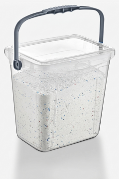 Flora 7 Lt Şeffaf Deterjan Kutusu, Kulplu ve Kapaklı Çok Amaçlı Düzenleyici Saklama Kabı 1 Adet